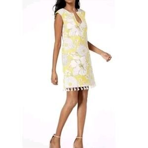 NWT Trina Turk Always Sunny Lura Shift Mini Dress 2 Tassel Trim Boho Cottagecore